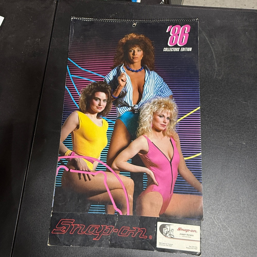 Vtg Snap-on Tools Collectors Edition Calendars Lot of 8 1986-1995 Pinup Garage